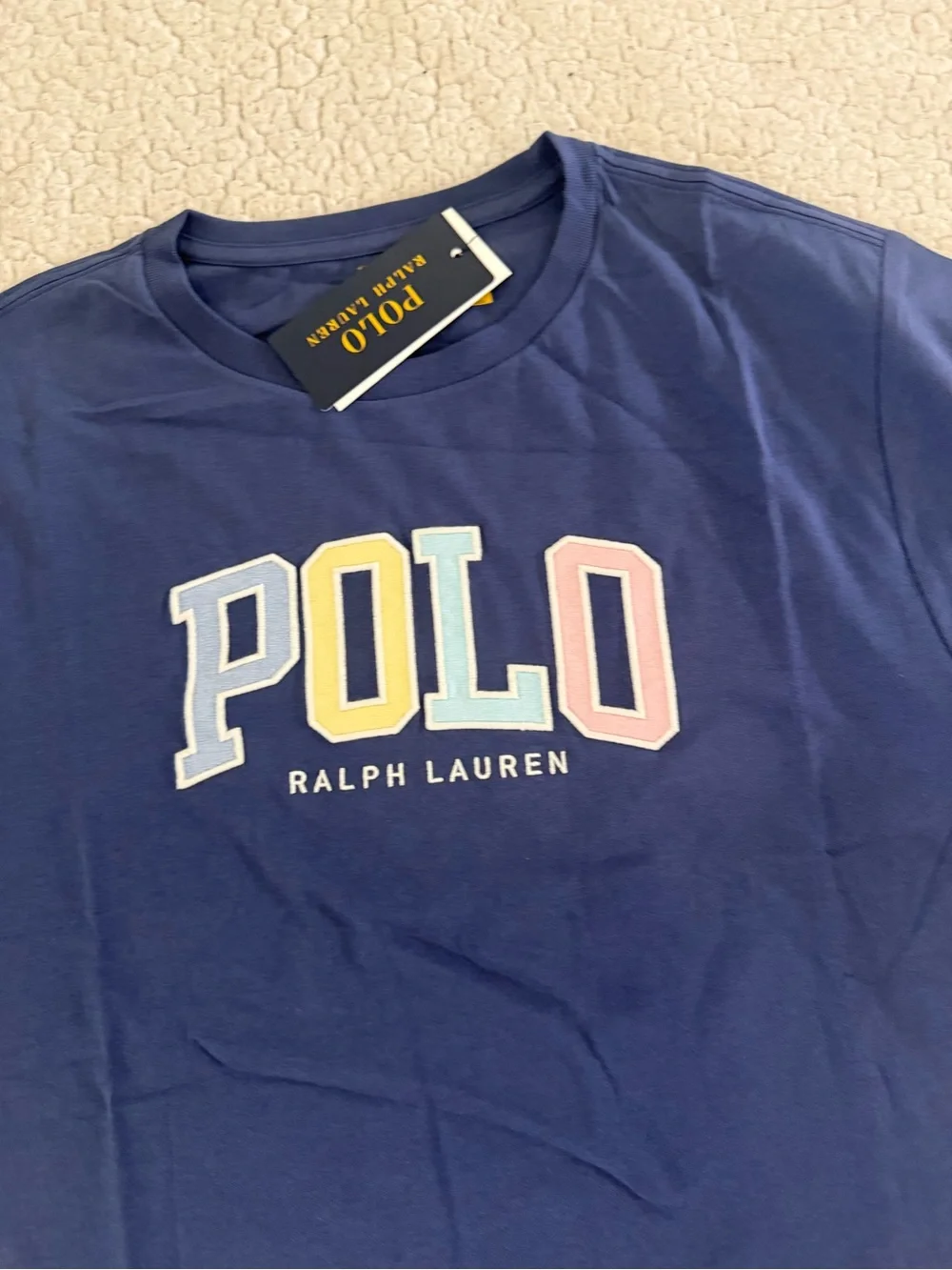 New boys Sz XL 18-20 Polo Ralph Lauren Navy Short Sleeve Shirt